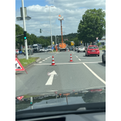 Traffic cone | two-piece | height: 750 mm | red / white | film RA1/A